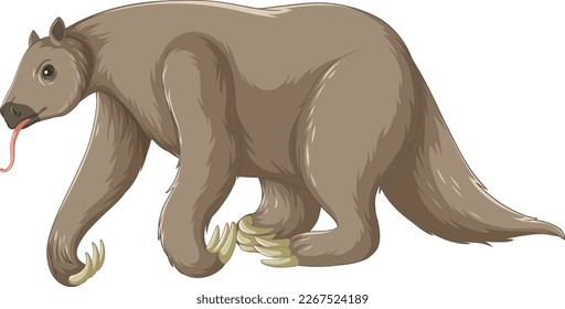 Ground sloth extinct animal vector illustration