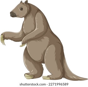 Ground sloth extinct animal vector illustration