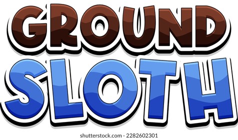 Ground sloth text logo illustration