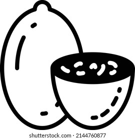 Ground spice mace vector icon design, Condiments and Spices symbol, Food cooking ingredients Sign, Herbs and table sauce stock illustration, Raw Nutmeg Concept,