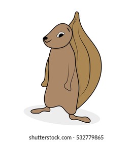 Ground squirrel cartoon animal. isolated vector illustration