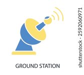 ground station icon. vector.Editable stroke.linear style sign for use web design,logo.Symbol illustration.
