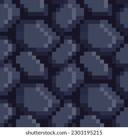 Ground or stone texture tile seamless pattern, for pixel art style game, isolated vector 8-bit illustration.