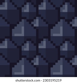 Patrón transparente de textura de tierra o piedra, para juego de estilo de arte de píxeles, ilustración de vector aislado de 8 bits.