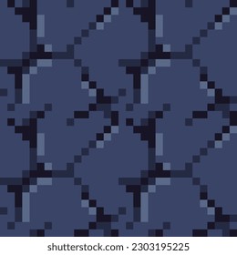 Ground or stone texture tile seamless pattern, for pixel art style game, isolated vector 8-bit illustration.