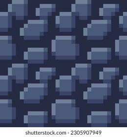 Ground or stone texture tile seamless pattern, for pixel art style game, isolated vector 8-bit illustration.