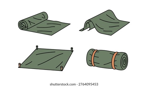 Ground tarp Line art vector creative abstract colorful shapes