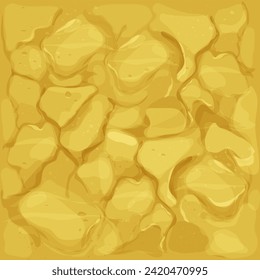 Ground texture, soil top view in cartoon style seamless. Game interface background, brown earth. 