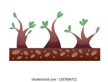 Ground with trees. Games element.