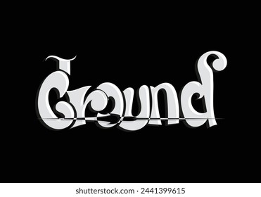 Diseño de estilo de palabra de tipografía GROUND