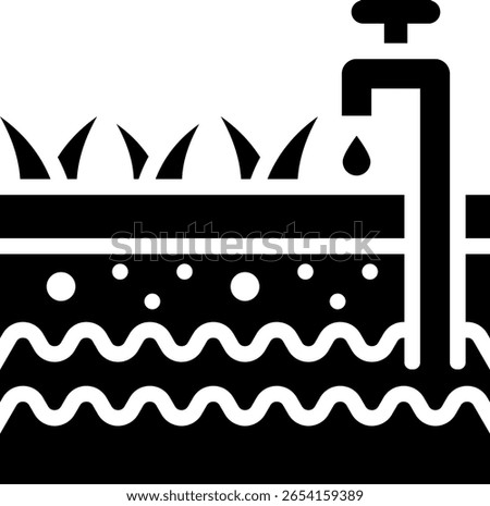 Ground Water Icon Glyph Vector Illustration