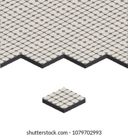 Ground white tiles game vector