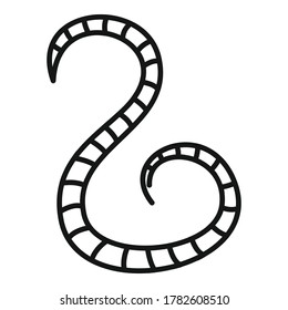 Icono de gusano terrestre. Icono de vector de gusano de fondo de contorno para diseño web aislado en fondo blanco