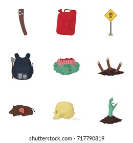 Ground, Zombie, corpse and other web icon in cartoon style. Fool, hand, flesh, icons in set collection.