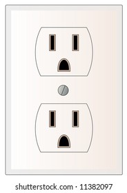 grounded electric or power outlet - vector