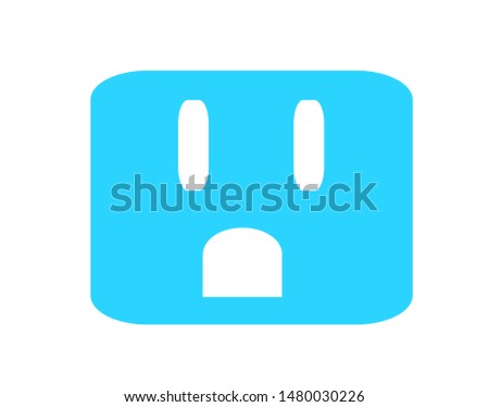 A grounded power outlet / ac socket flat vector icon for apps and websites