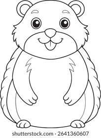 Groundhog coloring page with cute animal design perfect for seasonal and nature themes