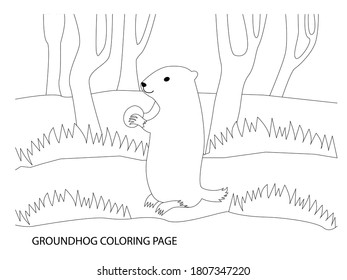 groundhog coloring pages. animal coloring page.easy animal coloring page design