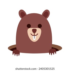groundhog cute animal illustration isolated