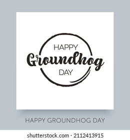 Groundhog Day. 2 February Holiday vector illustration design template. 