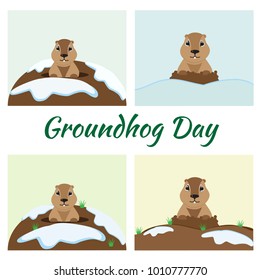 Groundhog Day Card Set