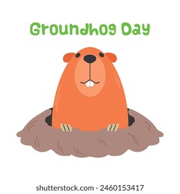 Groundhog day card vector illustration