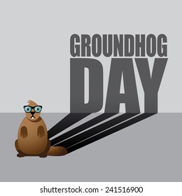 Groundhog Day design. EPS 10 vector stock illustration.