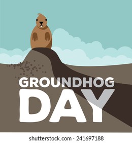 Groundhog Day design. EPS 10 vector stock illustration.