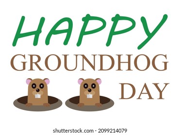 Groundhog day with drawing of a groundhog.