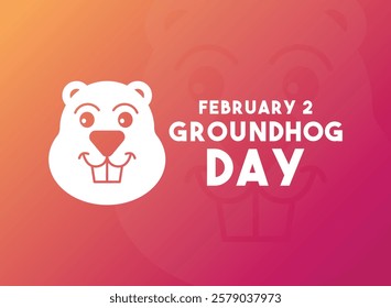 Groundhog Day. February 2. Gradient background. Eps 10.