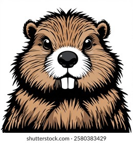 Groundhog day, groundhog fully editable vector fill icon with white background