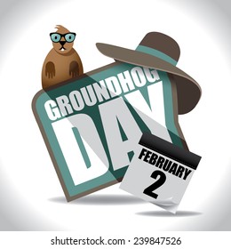 Groundhog Day icon design. EPS 10 vector stock illustration.