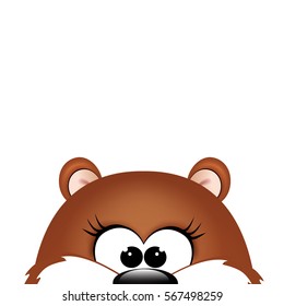 Groundhog day. Marmot on white background