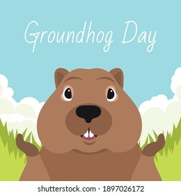 Groundhog day. The muzzle of the groundhog informs the weather.