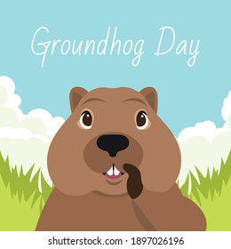 Groundhog-Tag. Das Maulkorb des Erdhorns informiert das Wetter.