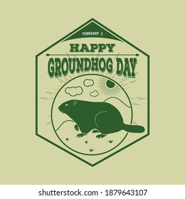 Groundhog Day Postcard. Welcome spring design template. Vector illustration.