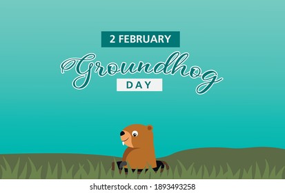 Groundhog Day Poster 2 Februar Vektordesign USA 