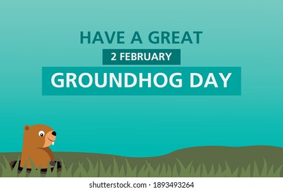 Groundhog Day Poster 2 Februar Vektordesign USA 