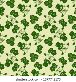 Groundhog Day. Seamless pattern with cute groundhogs. Vector illustration.