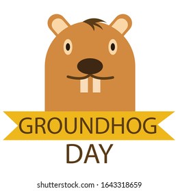 Groundhog Day  Simple Illustration Clip Art Vector