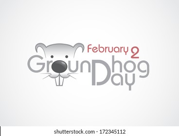 Groundhog Day, Text. Vector Illustration. Eps 10.