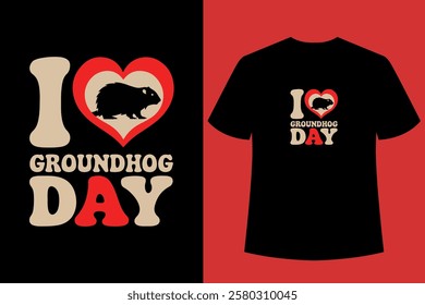 Groundhog Day T-Shirt Design, Groundhog Day, T-Shirt Design