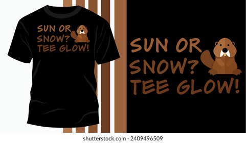 Groundhog day typography for t shirt design