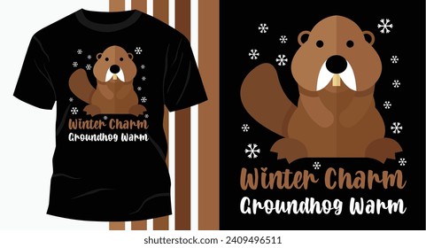 Groundhog day typography for t shirt design