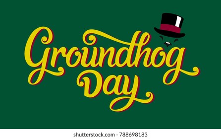 Groundhog Day typography vector design for greeting cards and poster. Groundhog Day Lettering greeting. Design template celebration. Vector illustration.