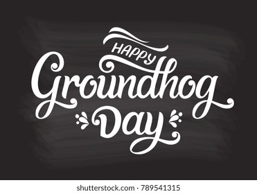 Groundhog Day typography vector design for greeting cards and poster. Groundhog Day Lettering greeting. Design template celebration. Vector illustration.