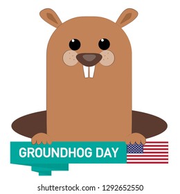 groundhog day usa vector