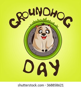 Groundhog Day vector illustration 