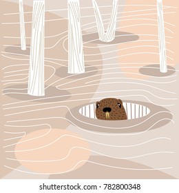 Groundhog day. vector illustration