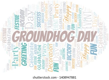 Groundhog Day Word Cloud. Wordcloud Made With Text.